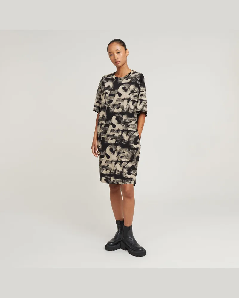 G-STAR RAW Sprayed Letters Loose Kleid - Mehrfarbig - Damen Mehrfarbig