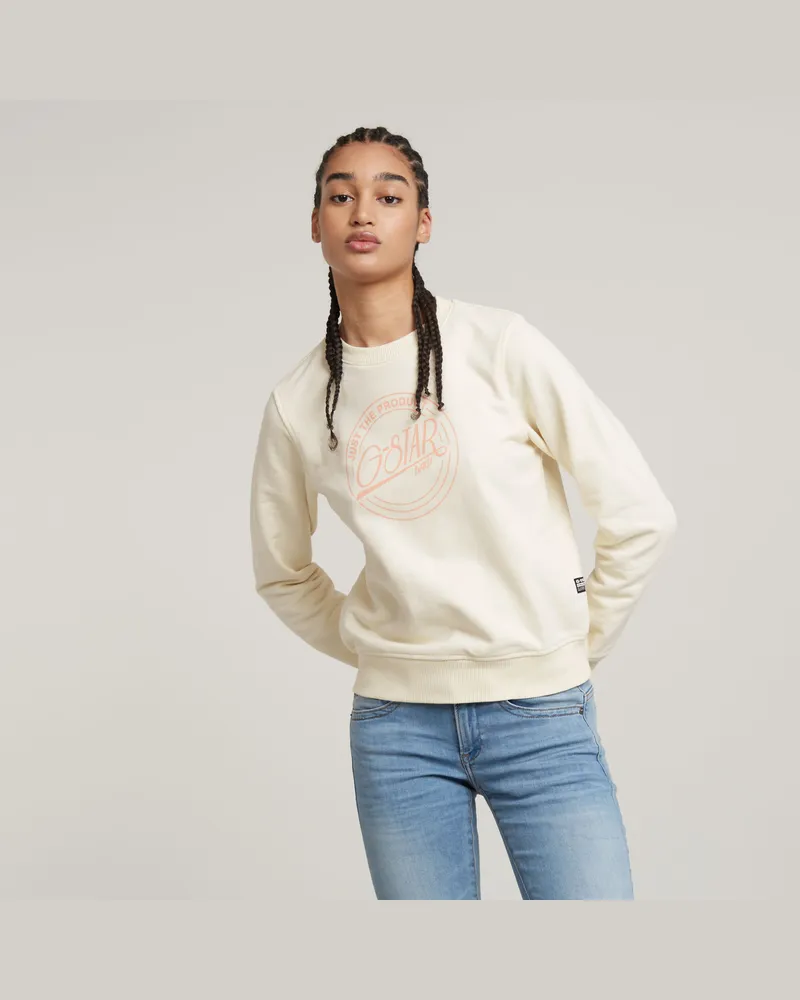 G-STAR RAW Large Logo Crew Sweatshirt - Beige - Damen Beige