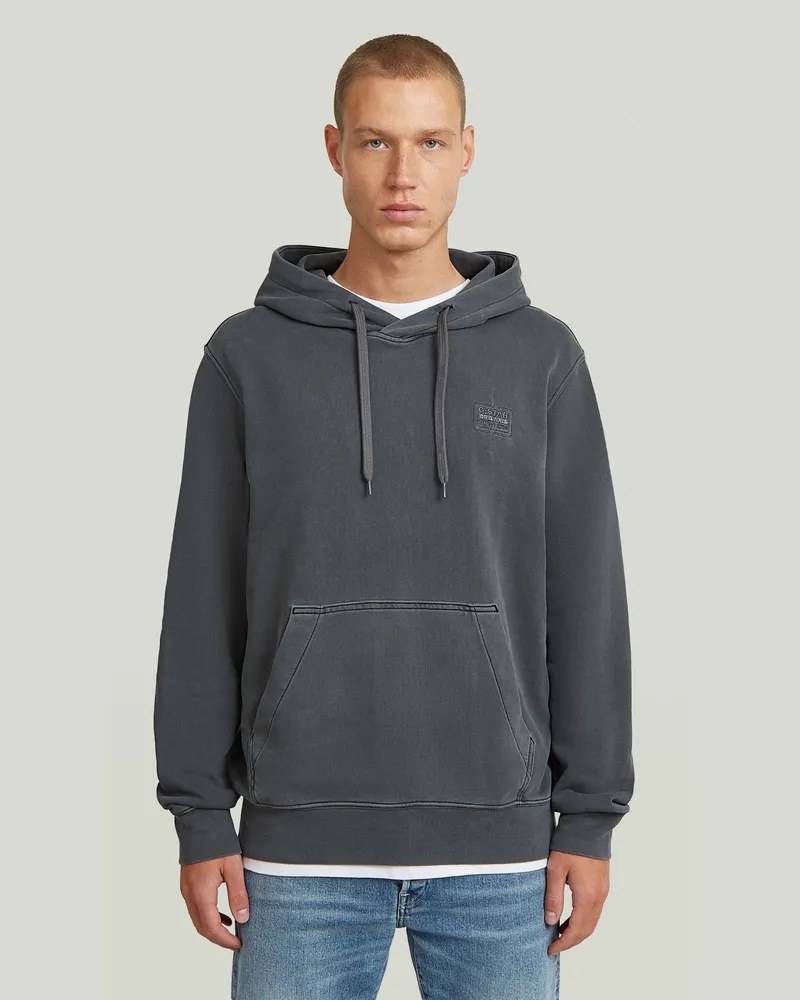 G-STAR RAW Logo Overdyed Hooded Sweatshirt - Grau - Herren Grau