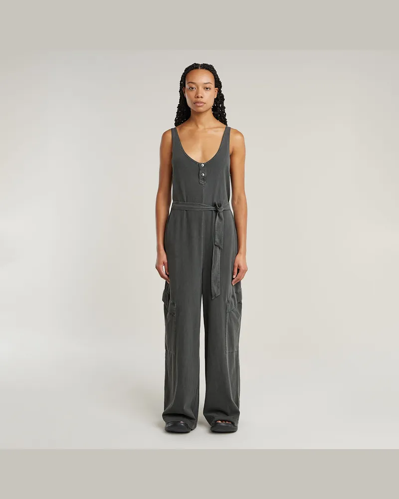 G-STAR RAW Overdyed Utility Loose Jumpsuit - Schwarz - Damen Schwarz