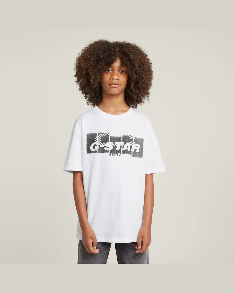 G-STAR RAW Jungen T-Shirt Boxy - Weiß - jungen Weiß