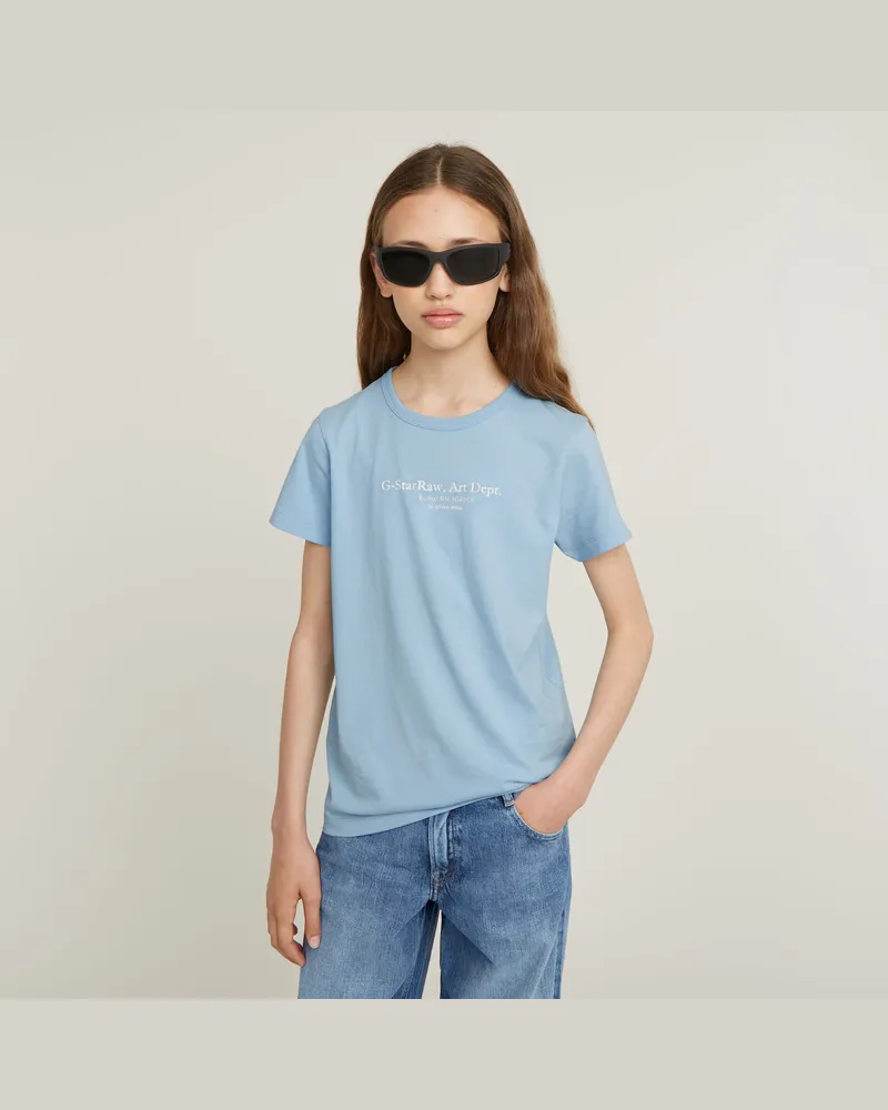 G-STAR RAW Mädchen Top Regular - Hellblau - mädchen Hellblau