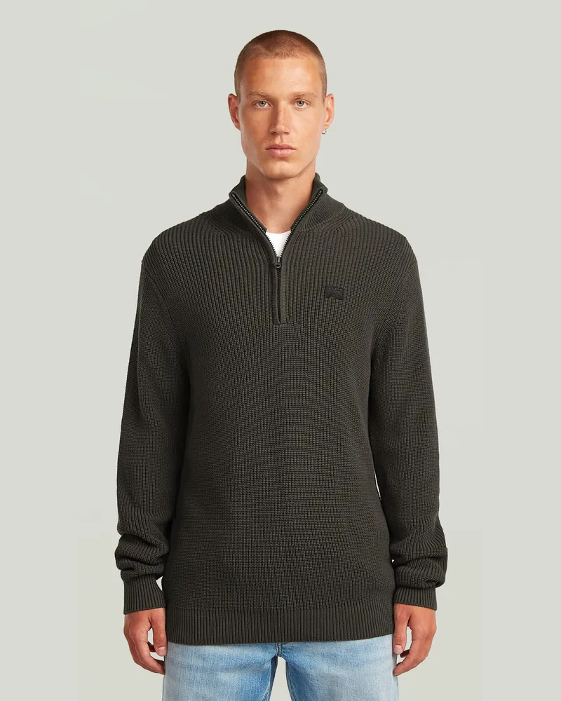 G-STAR RAW Pullover Half Zip Knit - Grau - Herren Grau