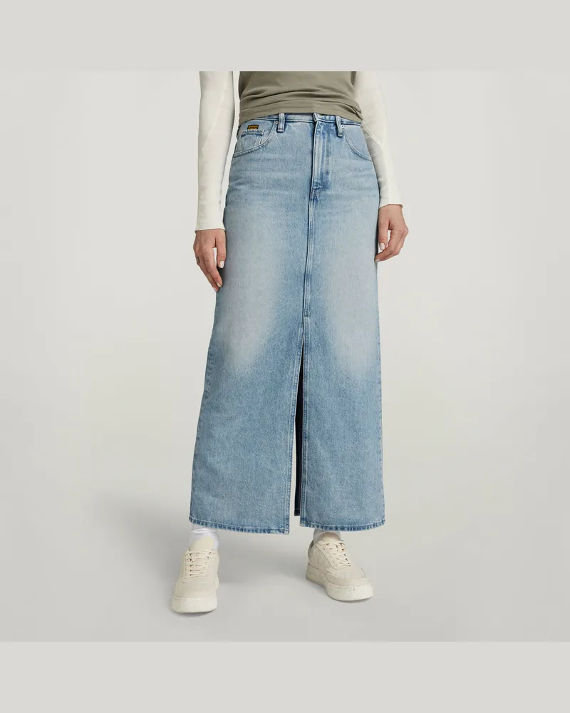 G-STAR RAW Viktoria Long Rock - Hellblau - Damen Hellblau