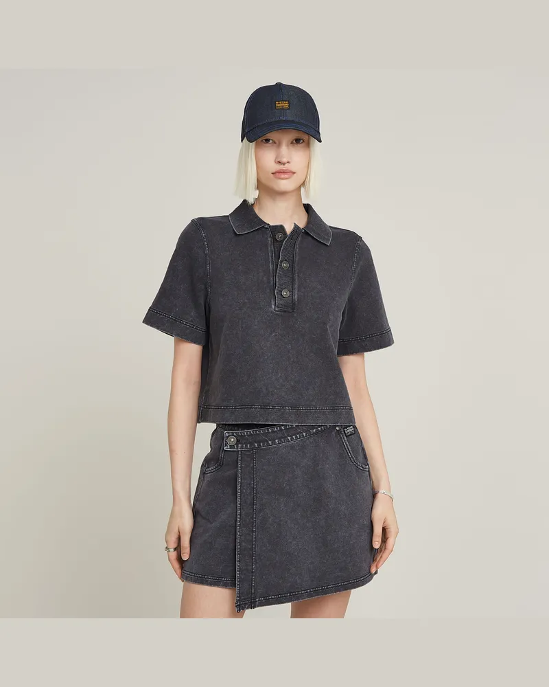 G-STAR RAW Overdyed Polo Sweater - Schwarz - Damen Schwarz