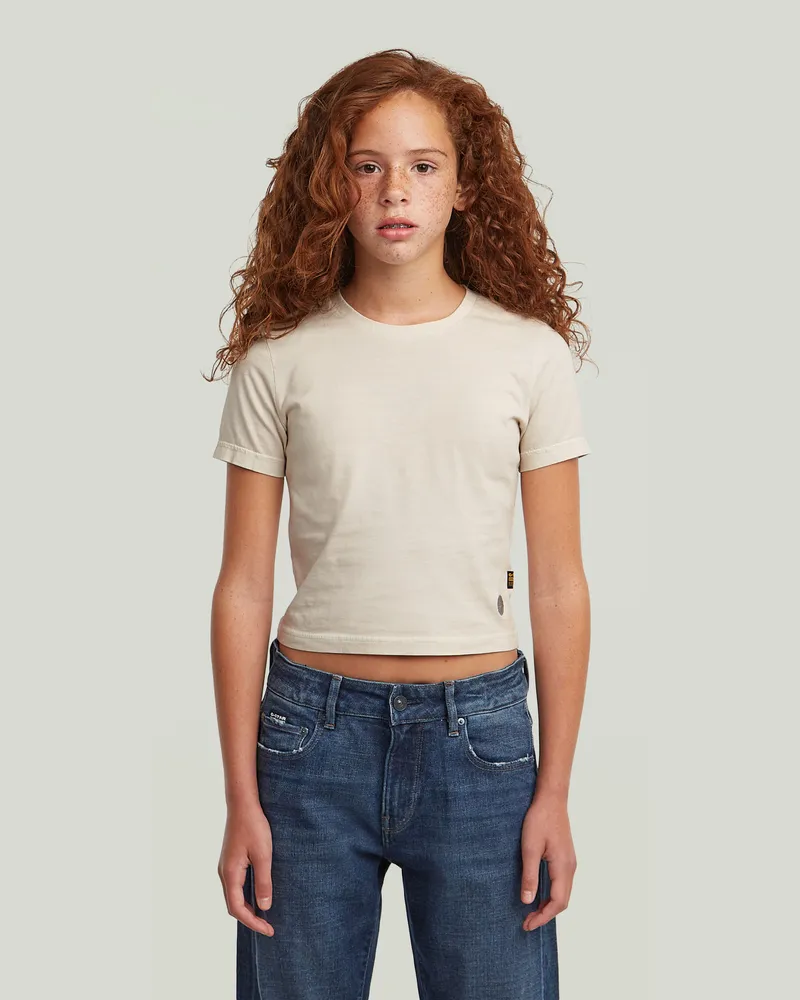 G-STAR RAW Girls Cropped Mini Slim T-Shirt - Weiß - mädchen Weiß