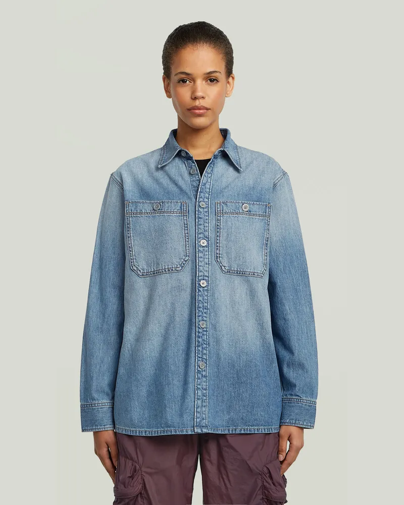 G-STAR RAW Regular 2-Pocket Shirt - Hellblau - Damen Hellblau