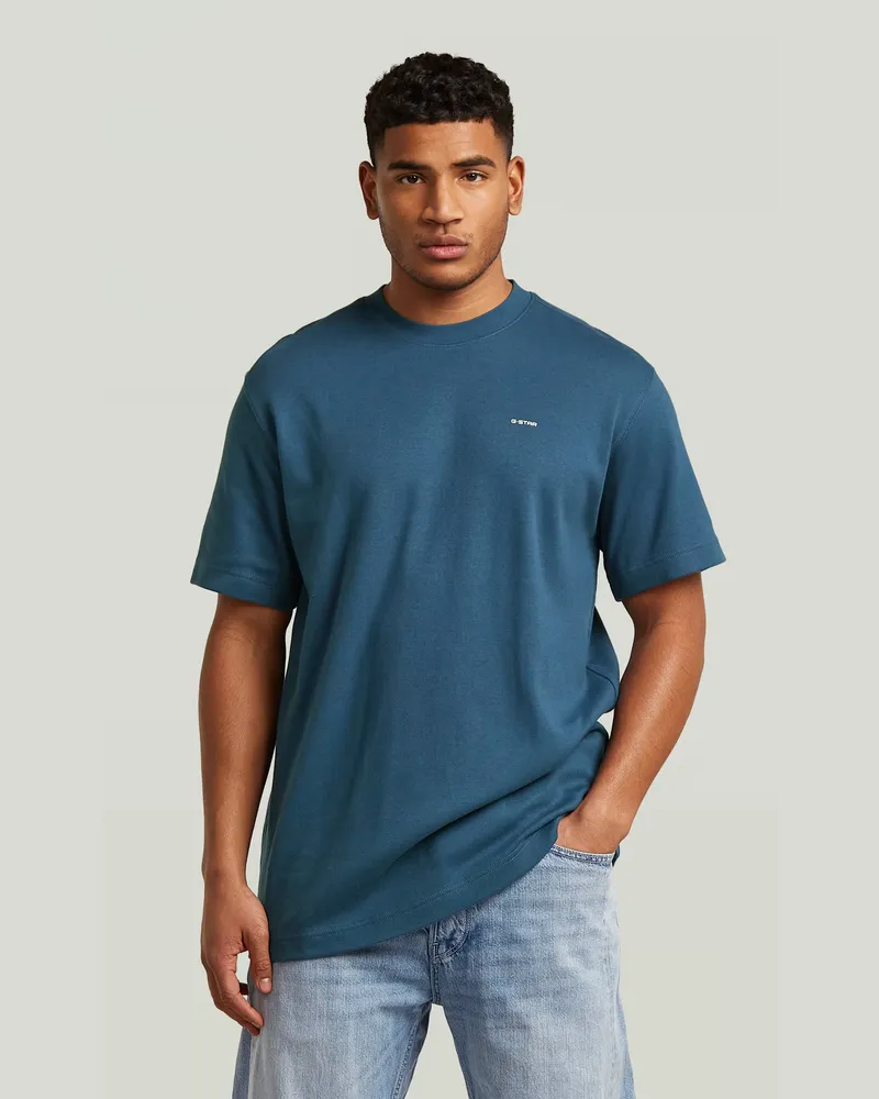G-STAR RAW True Regular T-Shirt - Mittelblau - Herren Mittelblau