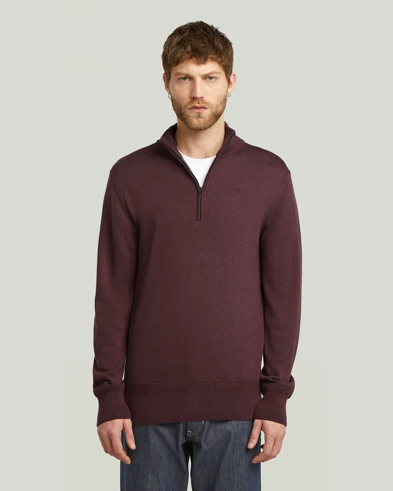 G-STAR RAW Premium Core Half Zip Knit - Rot - Herren Rot