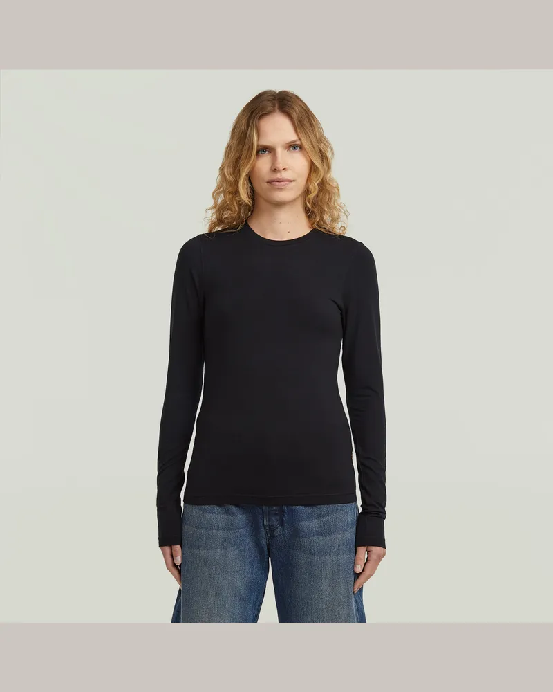 G-STAR RAW Crew Slim-T-Shirt - Schwarz - Damen Schwarz