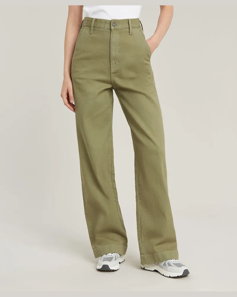 G-STAR RAW Deck 2.0 High Loose Chino - Grün - Damen Grün