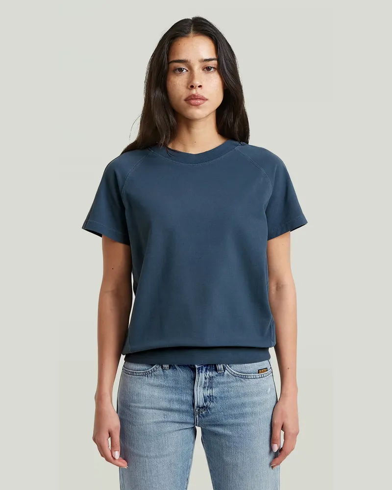 G-STAR RAW Raglan T-Shirt - Mittelblau - Damen Mittelblau