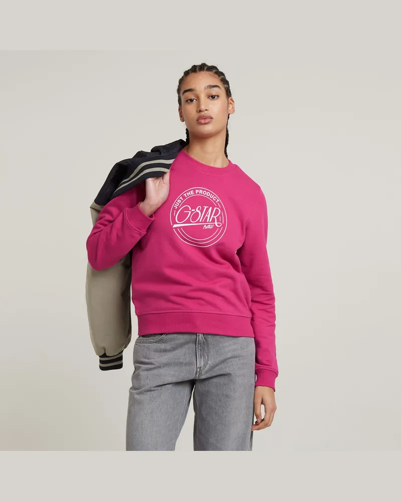 G-STAR RAW Large Logo Crew Sweatshirt - Pink - Damen Pink