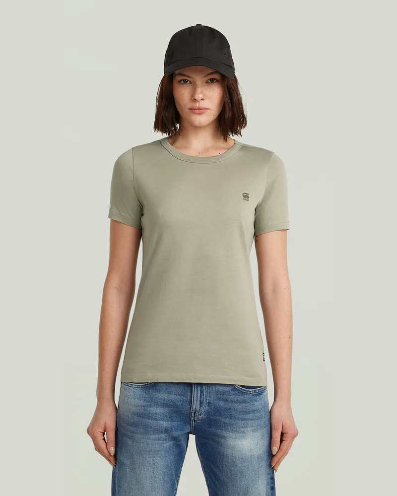 G-STAR RAW Statement Chest Logo Optic Slim Top - Grün - Damen Grün