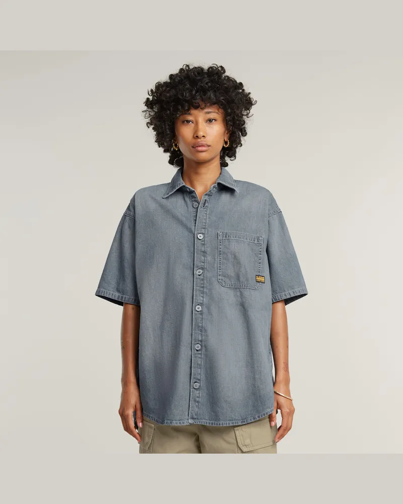 G-STAR RAW Relaxed Hemd - Mittelblau - Damen Mittelblau