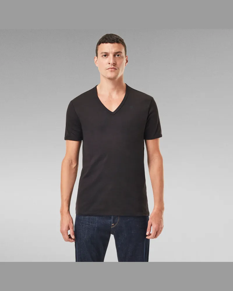 G-STAR RAW Basic V-Neck T-Shirt 2-Pack - Schwarz - Herren Schwarz