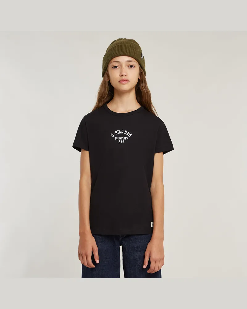 G-STAR RAW Mädchen T-Shirt Slim - Schwarz - mädchen Schwarz