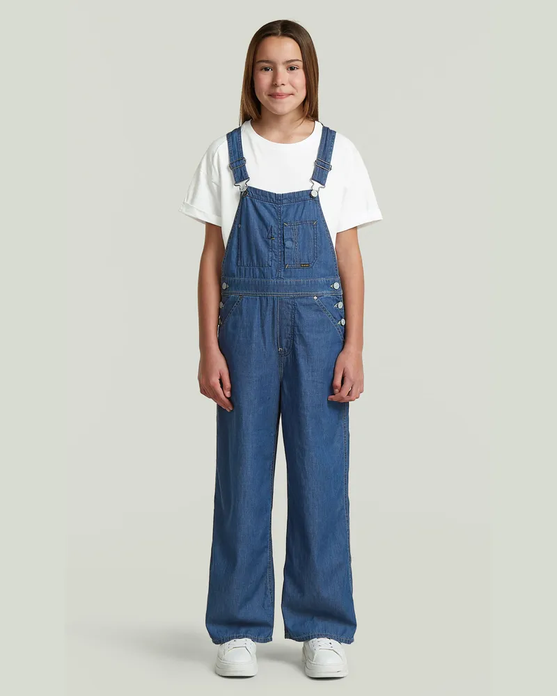 G-STAR RAW Girls Midi Dungaree - Mittelblau - mädchen Mittelblau