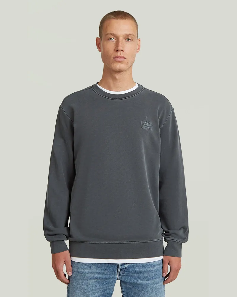 G-STAR RAW Logo Overdyed Sweater - Grau - Herren Grau