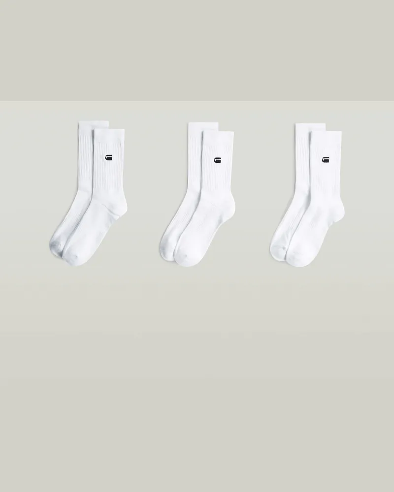 G-STAR RAW Socken 3er-Pack - Weiß - Herren Weiß