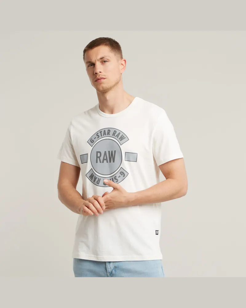 G-STAR RAW Badge Artwork T-Shirt - Weiß - Herren Weiß