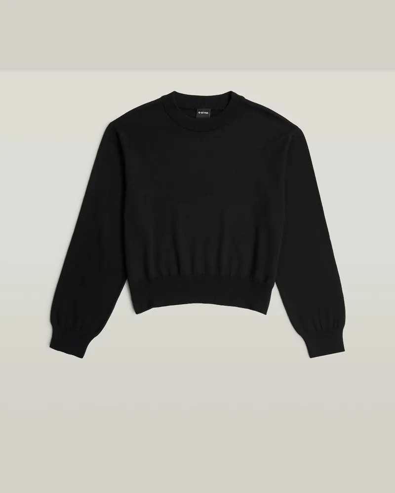 G-STAR RAW Rib Knit Sweat Pullover - Schwarz - Damen Schwarz