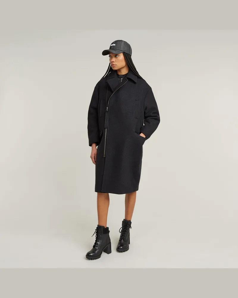 G-STAR RAW Oversized Zip Cocoon Mantel - Grau - Damen Grau
