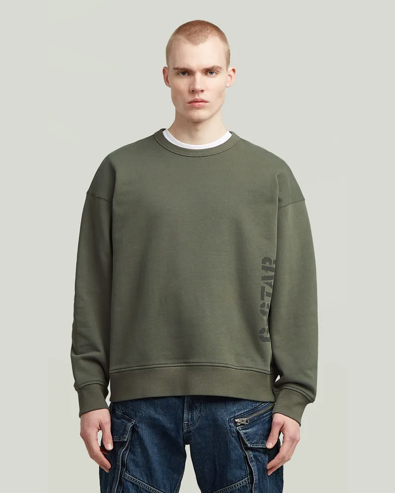 G-STAR RAW Sprayed 89 Graphic Loose Sweater - Grau - Herren Grau