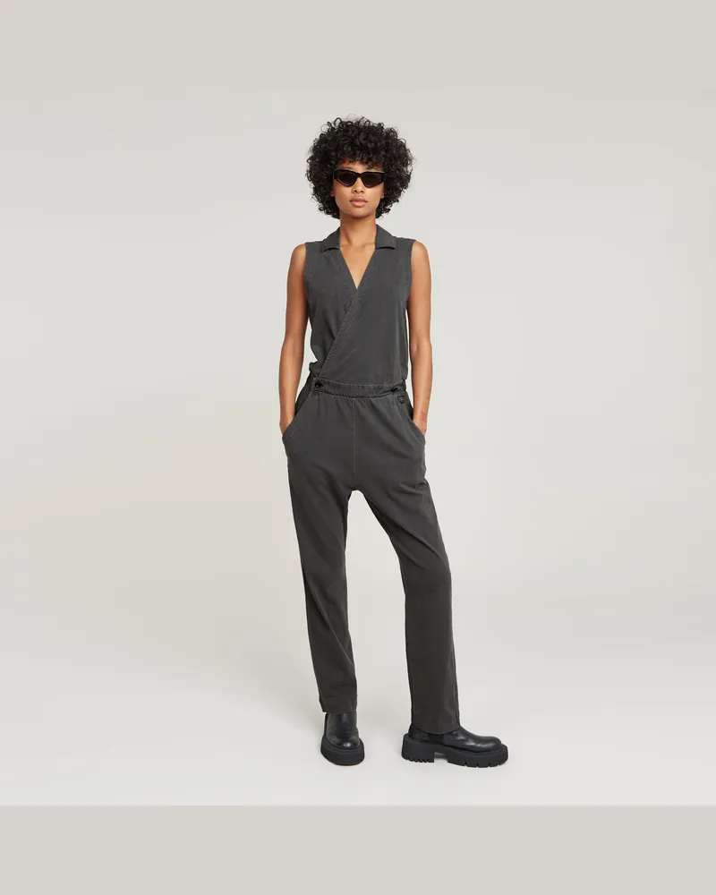 G-STAR RAW Wrap Jumpsuit - Schwarz - Damen Schwarz