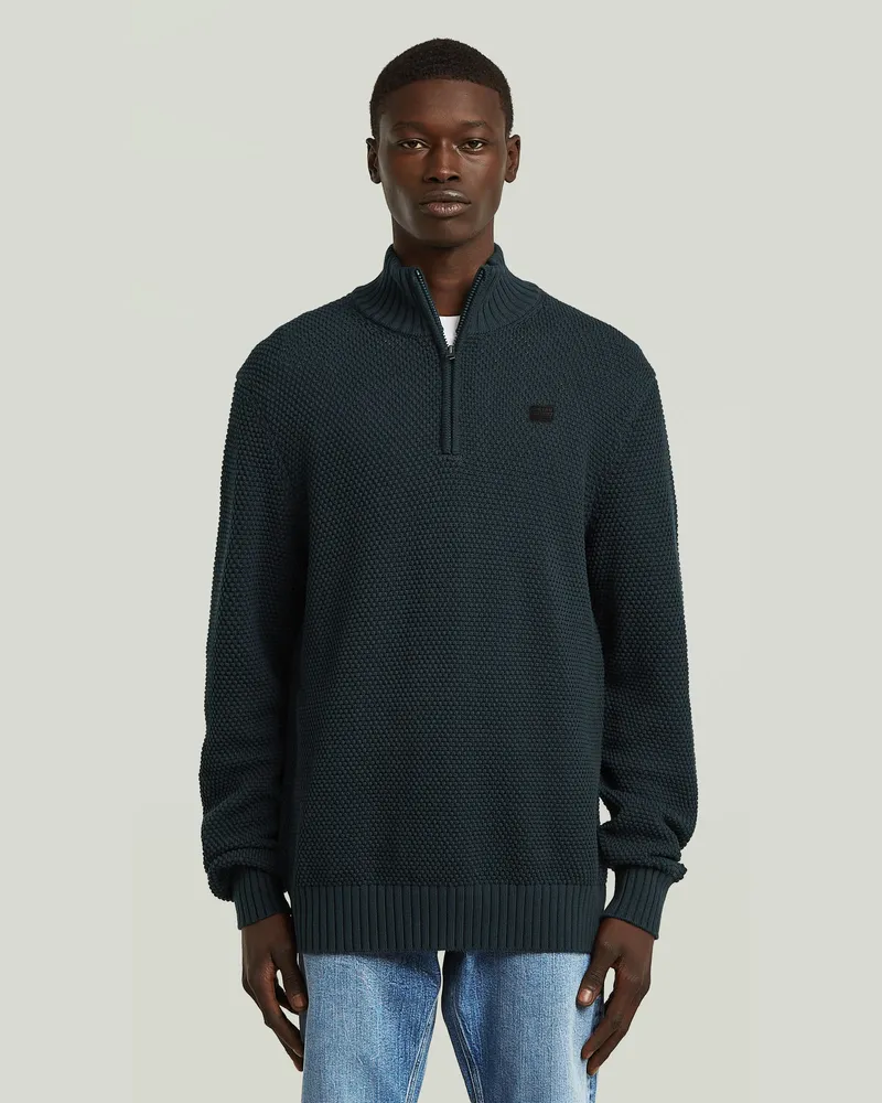 G-STAR RAW Stricktroyer mit Wabenstruktur - Dunkelblau - Herren Dunkelblau