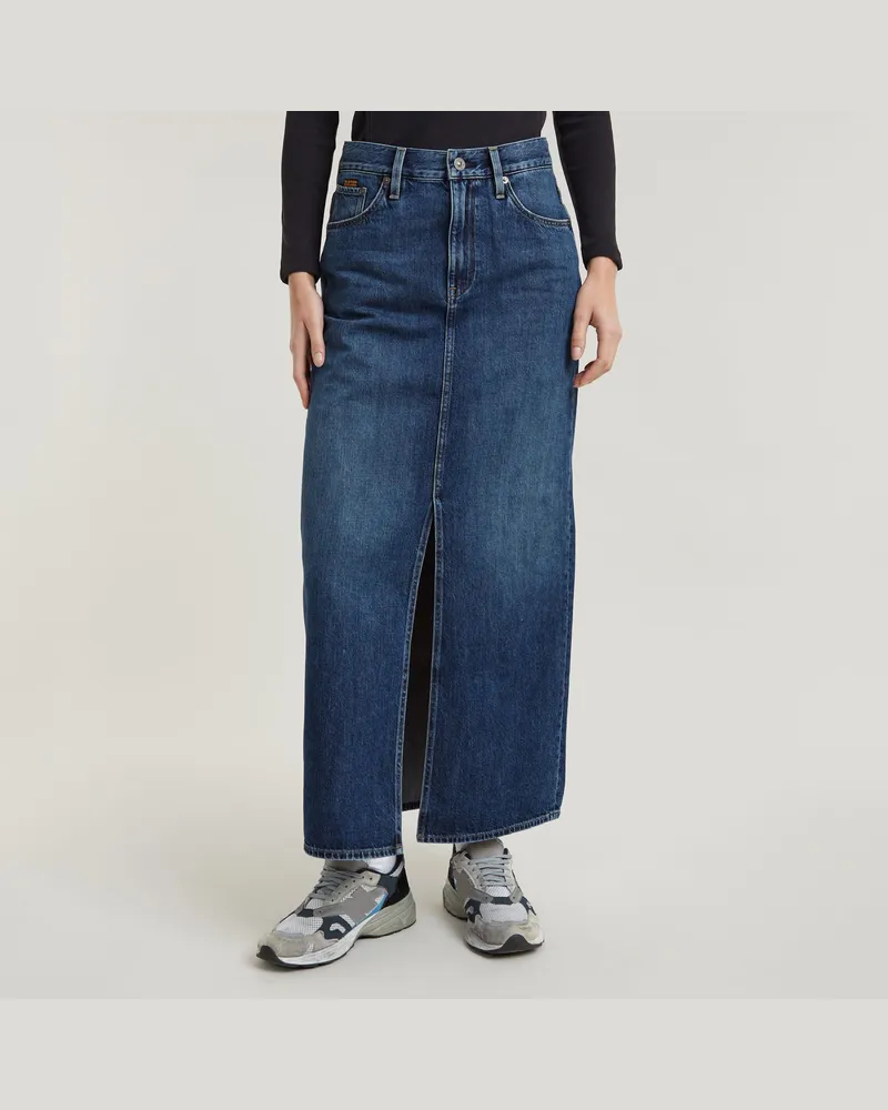 G-STAR RAW Viktoria Long Rock - Dunkelblau - Damen Dunkelblau