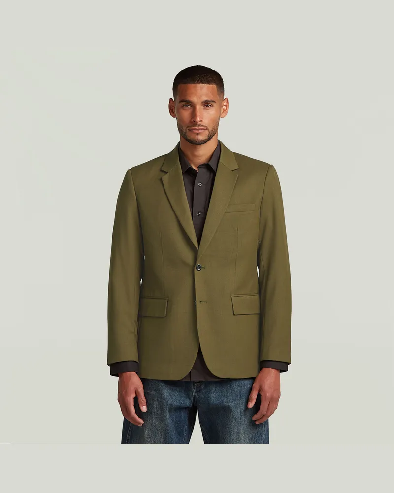 G-STAR RAW Einreihiger Blazer - Grün - Herren Grün