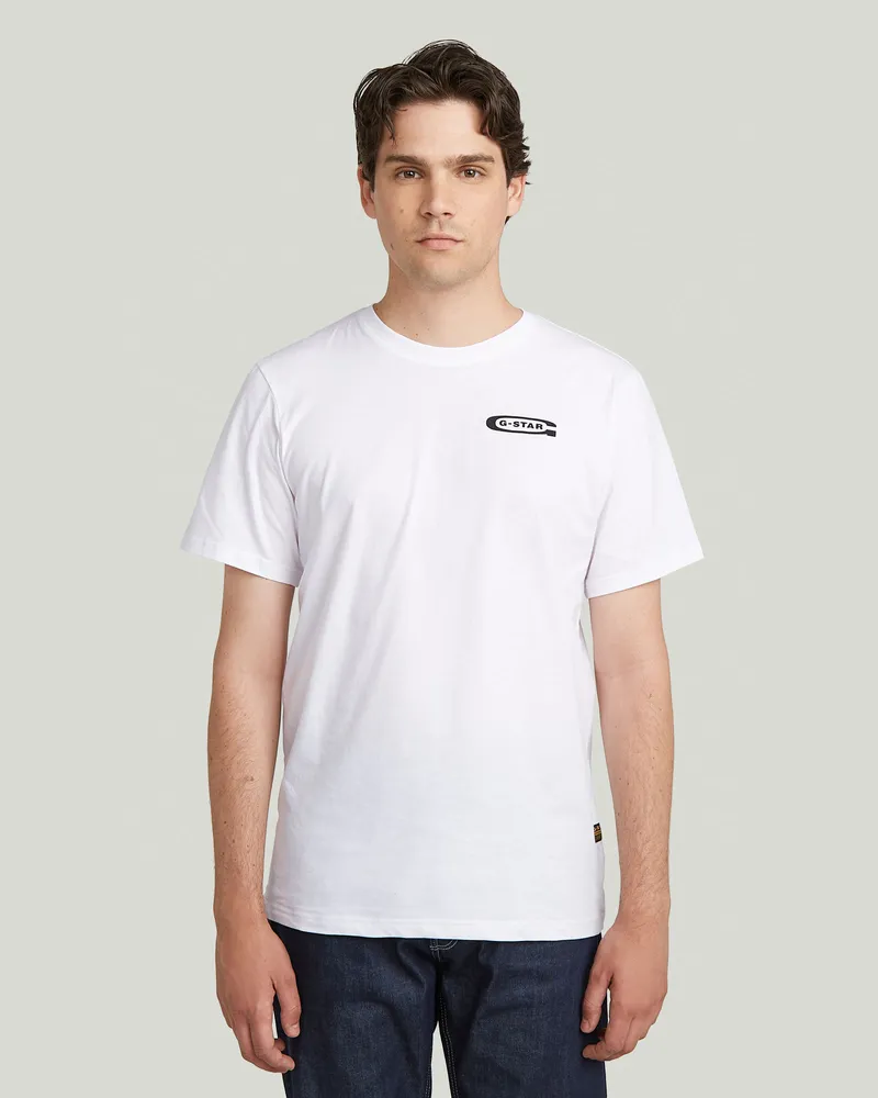 G-STAR RAW Old Skool Slim T-Shirt - Weiß - Herren Weiß