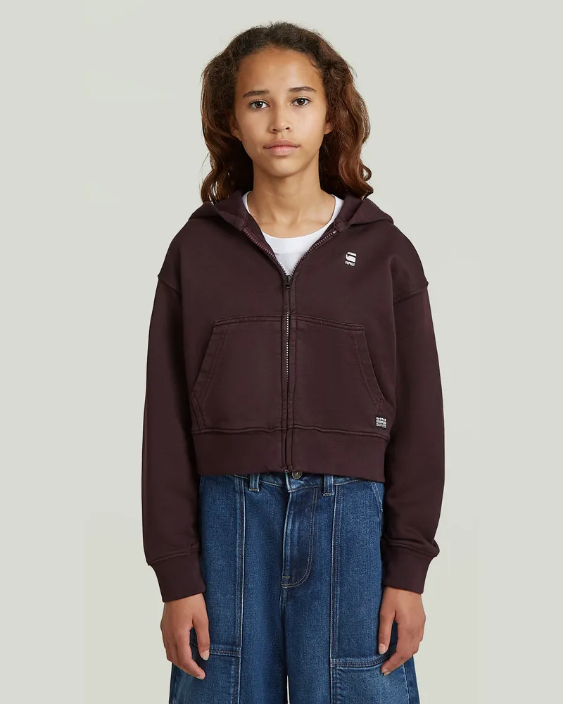 G-STAR RAW Girls AR Hooded Zipp Cropped Cardigan - Braun - mädchen Braun
