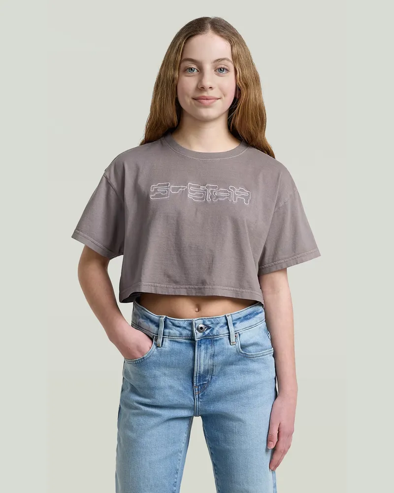 G-STAR RAW Girls Boxy Cropped T-Shirt - Grau - mädchen Grau