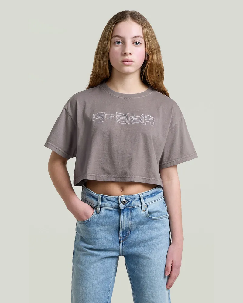 G-STAR RAW Girls Boxy Cropped T-Shirt - Grau - mädchen Grau