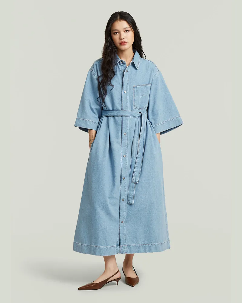 G-STAR RAW Carter Denim-Hemdkleid - Hellblau - Damen Hellblau
