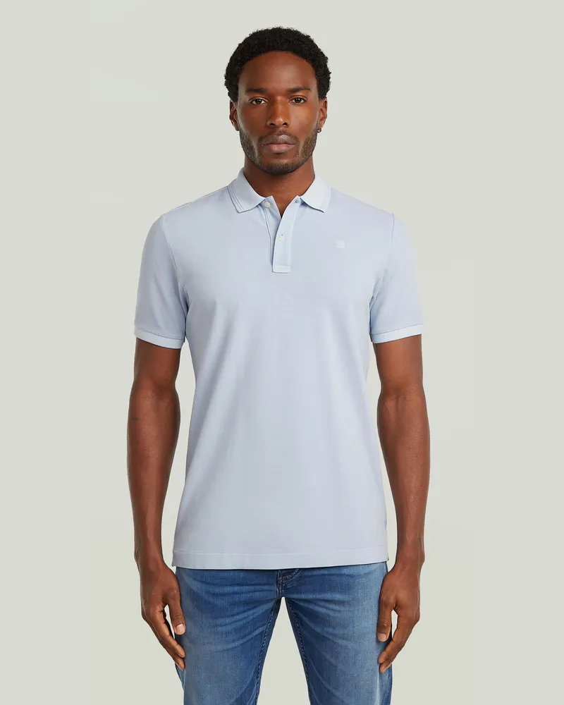 G-STAR RAW Dunda Overdyed Slim Poloshirt - Hellblau - Herren Hellblau