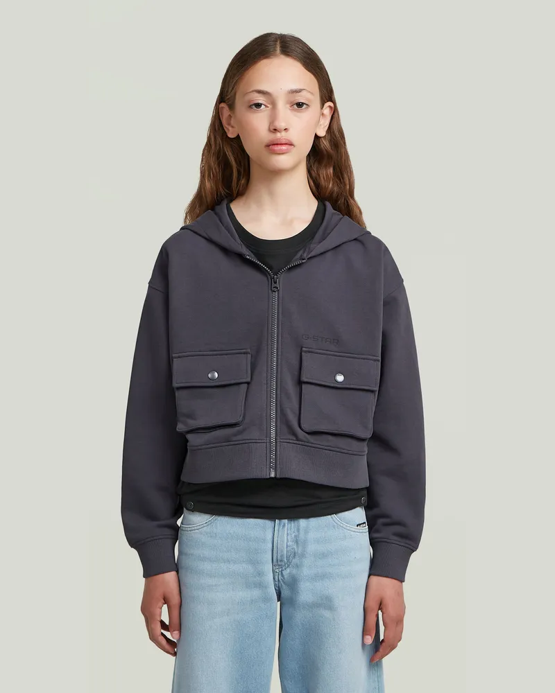 G-STAR RAW Girls Utility Zipp Cropped Cardigan - Grau - mädchen Grau