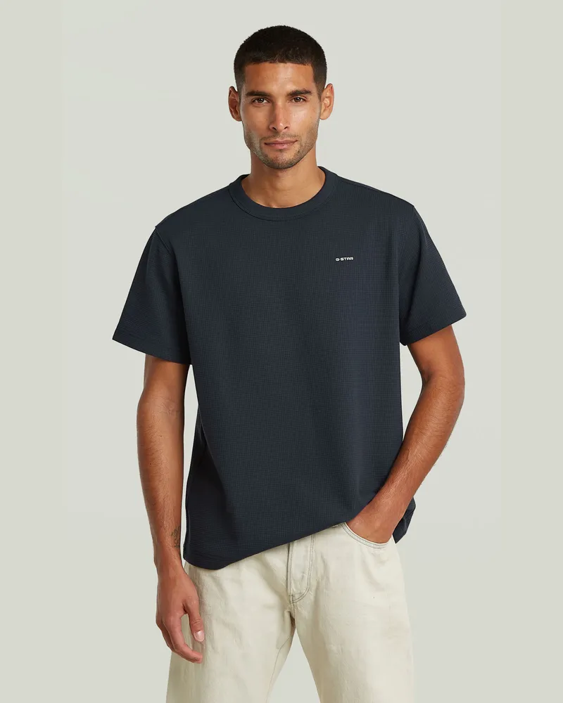 G-STAR RAW True Regular Structured T-Shirt - Dunkelblau - Herren Dunkelblau