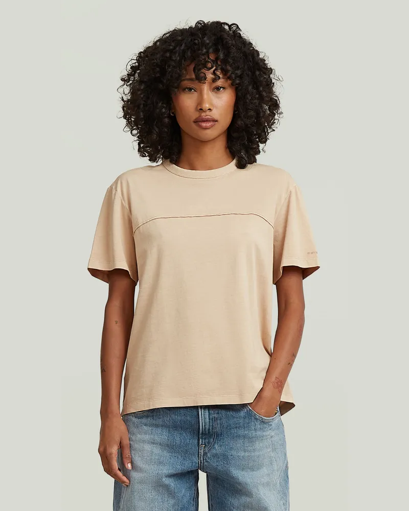 G-STAR RAW Washed Seam T-Shirt - Beige - Damen Beige