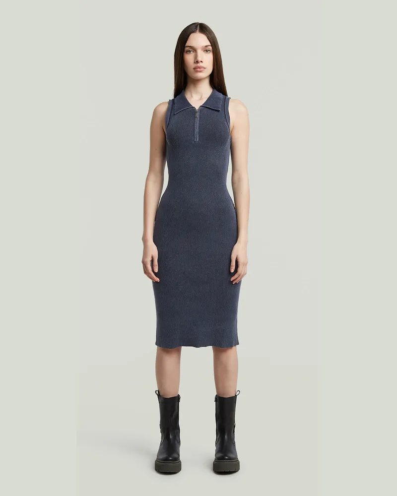 G-STAR RAW Slim Knitted Kleid - Dunkelblau - Damen Dunkelblau