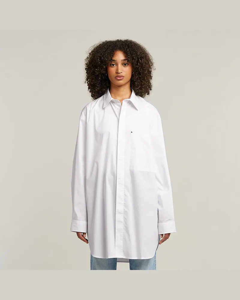 G-STAR RAW Oversized Boyfriend Hemd - Weiß - Damen Weiß