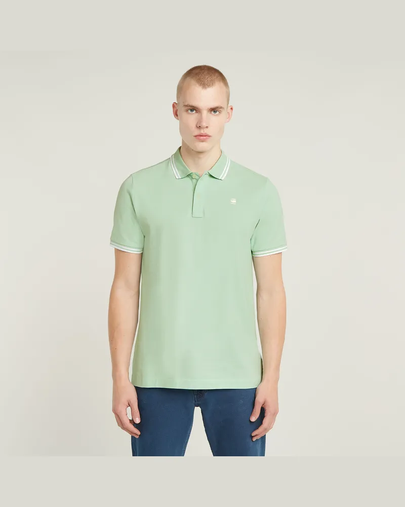 G-STAR RAW Dunda Slim Stripe Poloshirt - Grün - Herren Grün