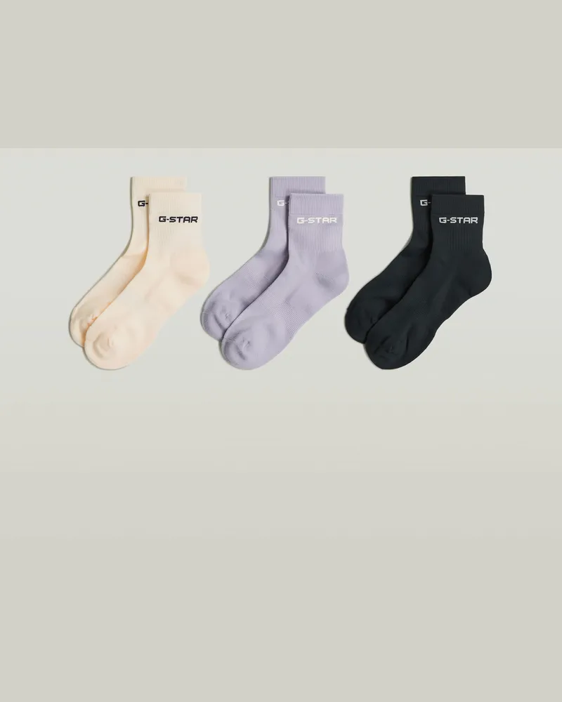 G-STAR RAW Anklet Sock 3er-Pack - Mehrfarbig - Damen Mehrfarbig