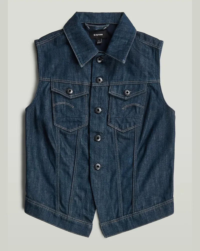 G-STAR RAW Pitched Hem Slim Weste - Dunkelblau - Damen Dunkelblau