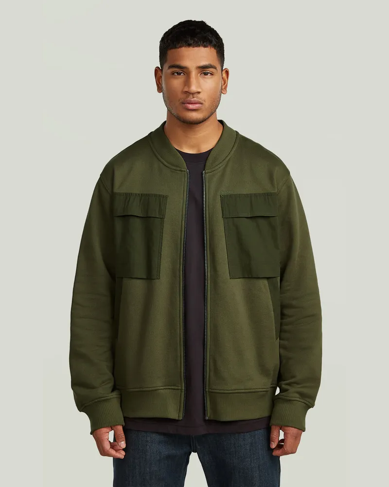 G-STAR RAW Woven Mix Sweatjacke - Grün - Herren Grün