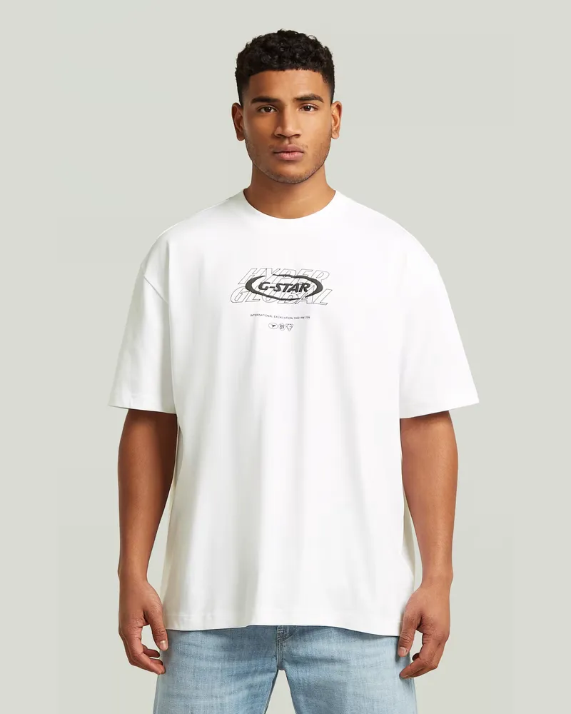 G-STAR RAW Hyper Graphic Relaxed T-Shirt - Weiß - Herren Weiß