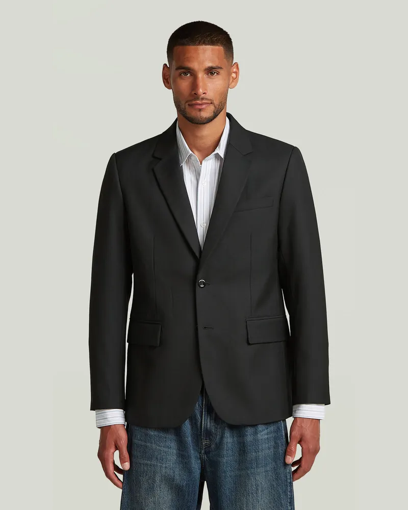 G-STAR RAW Einreihiger Blazer - Schwarz - Herren Schwarz