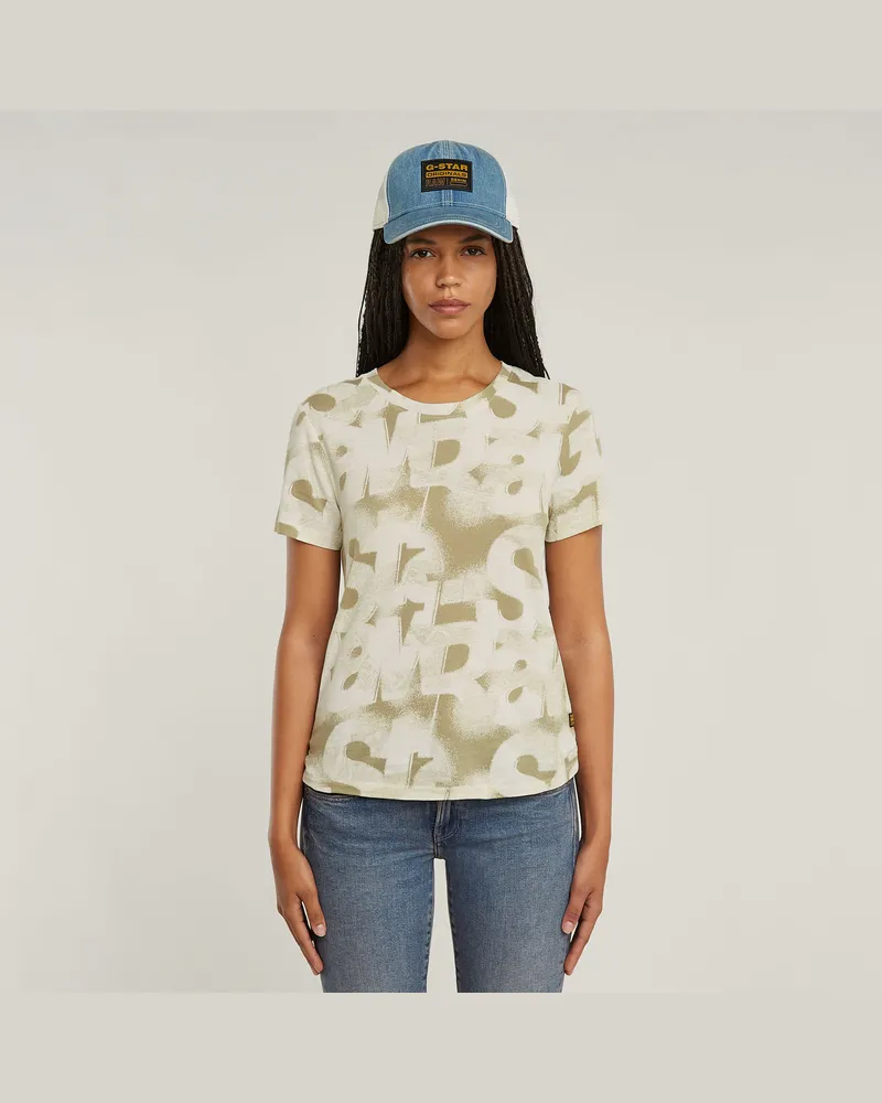 G-STAR RAW Sprayed Letters Top - Mehrfarbig - Damen Mehrfarbig
